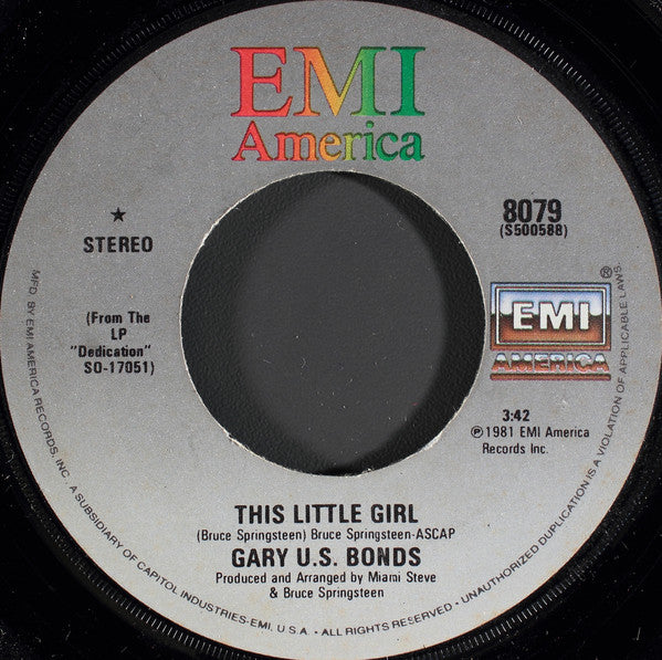 Gary U.S. Bonds : This Little Girl (7", Single, Win)