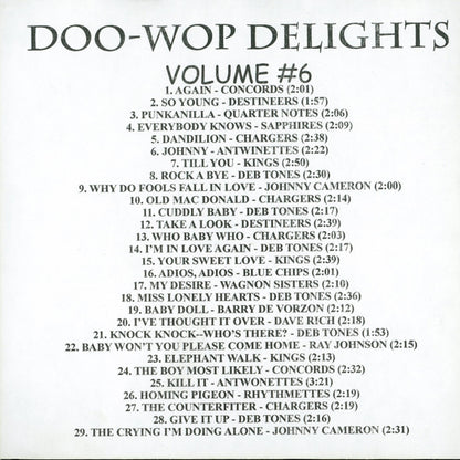 Various : Doo-Wop Delights Volume #6 (CDr, Comp)