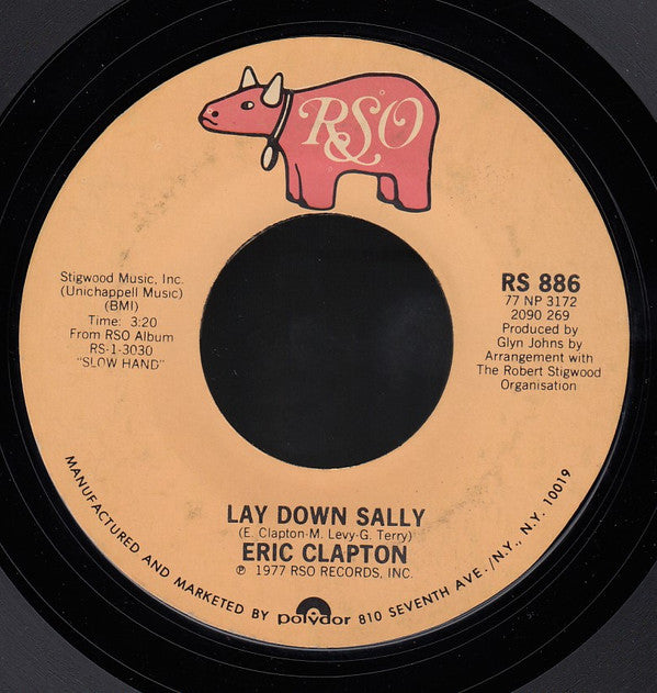 Eric Clapton : Lay Down Sally (7", Styrene, PRC)