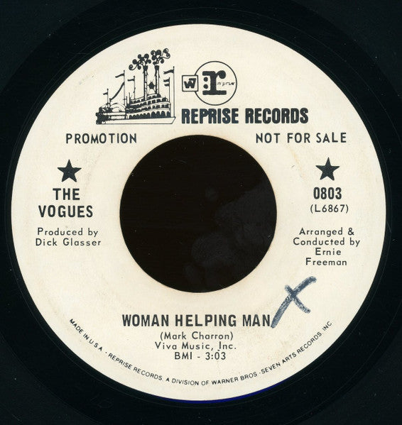 The Vogues : No, Not Much / Woman Helping Man (7", Single, Promo)