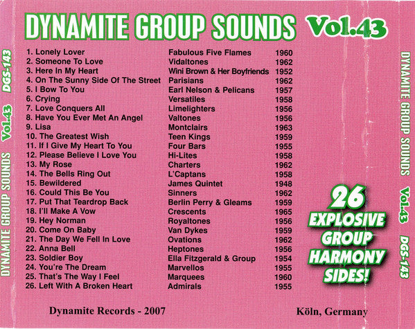 Various : Dynamite Group Sounds Vol. 43 - 26 Explosive Group Harmony Sides! (CD, Comp)