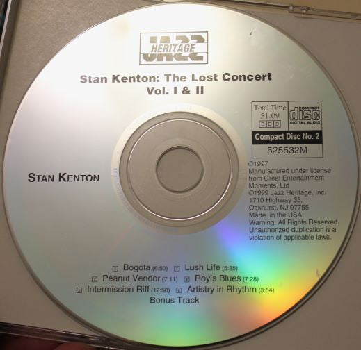 Stan Kenton : The Lost Concert - Live At The Cocoanut Grove In L.A. March 1978 (2xCD, RE)