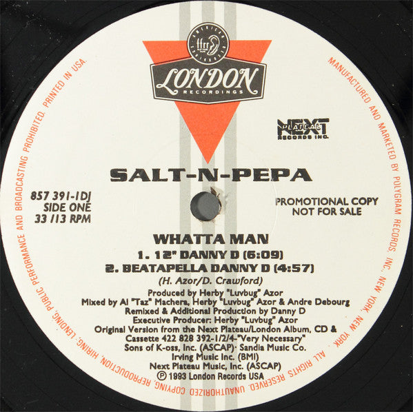 Salt 'N' Pepa : Whatta Man (12", Promo)