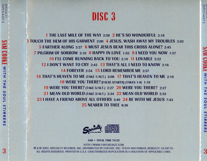 Sam Cooke With The Soul Stirrers : The Complete Specialty Recordings (3xCD, Comp, Promo + Box, Comp, RM)