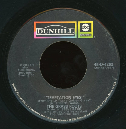 The Grass Roots : Temptation Eyes / Keepin Me Down (7", Single)