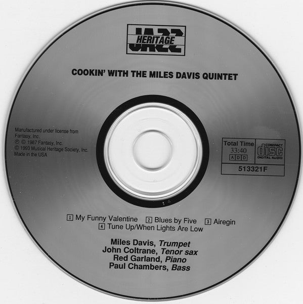 The Miles Davis Quintet : Cookin' With The Miles Davis Quintet (CD, Album, RE)