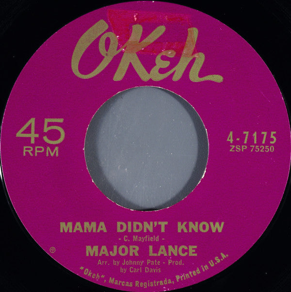 Major Lance : The Monkey Time / Mama Didn't Know (7", Single, Styrene, Bri)
