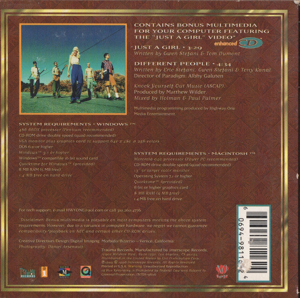 No Doubt : Just A Girl (CD, Single, Enh)