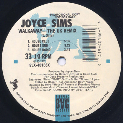 Joyce Sims : Walkaway - The UK Remix (12", Promo)