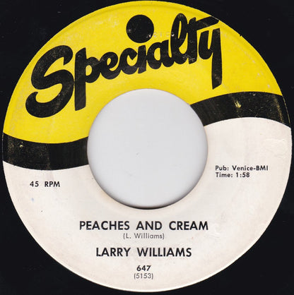 Larry Williams (3) : Peaches And Cream (7",  MS)