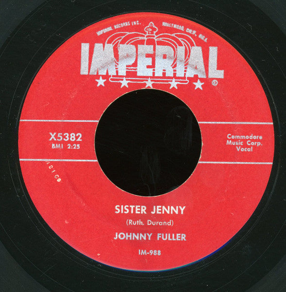Johnny Fuller : Sister Jenny / My Heart Is Bleeding (7", MSI)