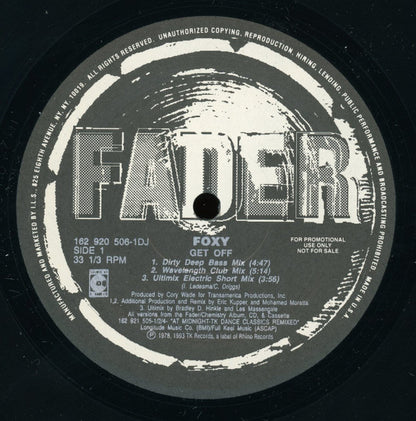 Foxy / Peter Brown (2) : Get Off / Dance With Me (12", Maxi, Promo)