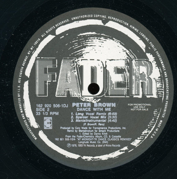 Foxy / Peter Brown (2) : Get Off / Dance With Me (12", Maxi, Promo)