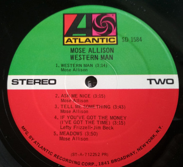 Mose Allison : Western Man (LP, Album, PR)