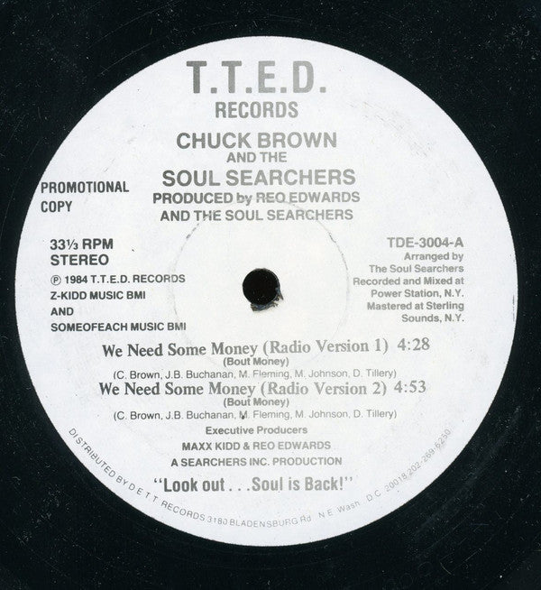 Chuck Brown & The Soul Searchers : We Need Some Money (12", Promo)