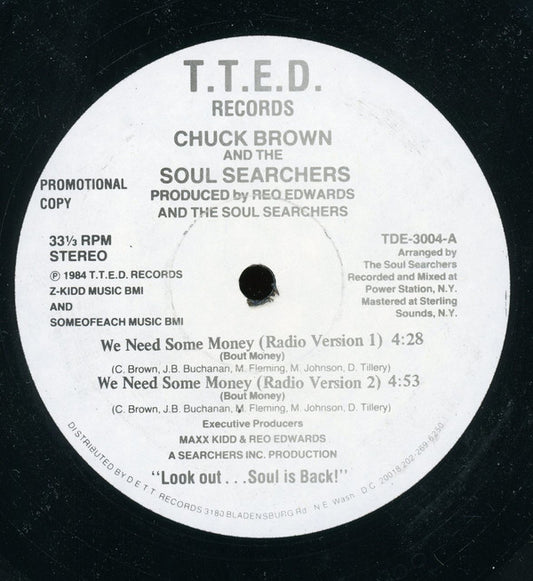 Chuck Brown & The Soul Searchers : We Need Some Money (12", Promo)
