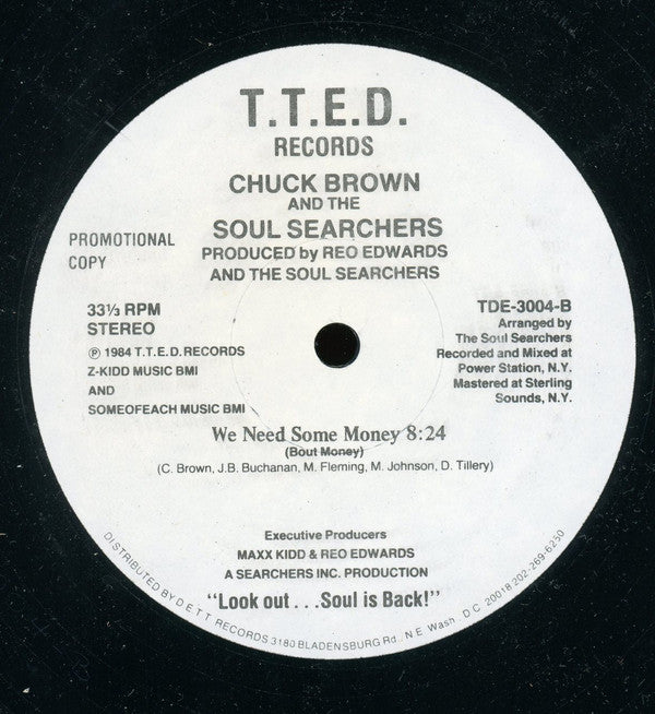 Chuck Brown & The Soul Searchers : We Need Some Money (12", Promo)