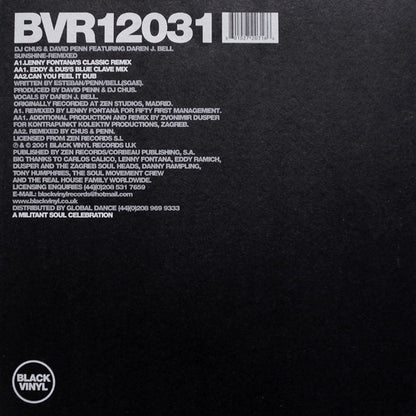 DJ Chus & David Penn Feat. Daren James Bell : Sunshine Remixed (12")