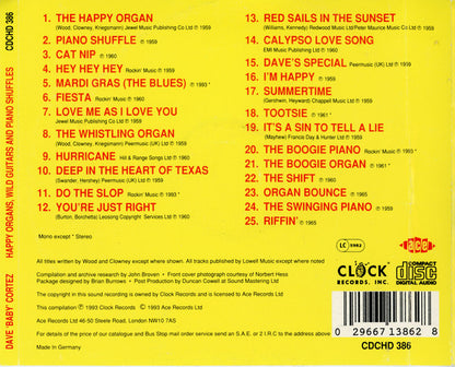 Dave "Baby" Cortez : Happy Organs, Wild Guitars & Piano Shuffles (CD, Comp)