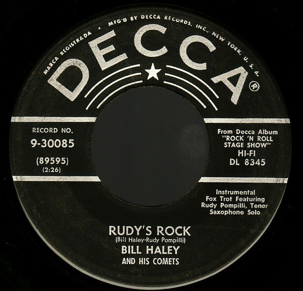 Bill Haley And His Comets : Rudy's Rock / Blue Comet Blues (7", Single, Glo)