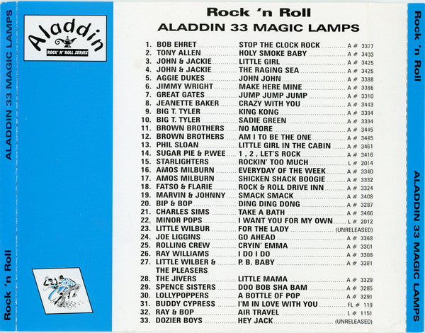 Various : Aladdin Rock 'N Roll - 33 Magic Lamps (CD, Comp, Unofficial)