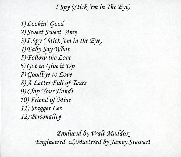The Marcels : I Spy (Stick 'Em In The Eye) (CDr, Album)