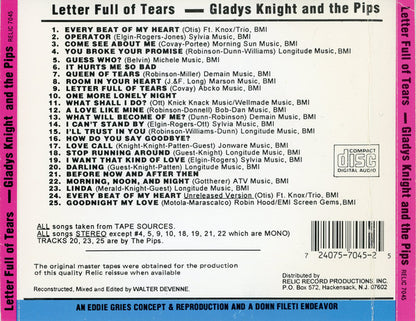 Gladys Knight And The Pips : Letter Full Of Tears (CD, Comp)