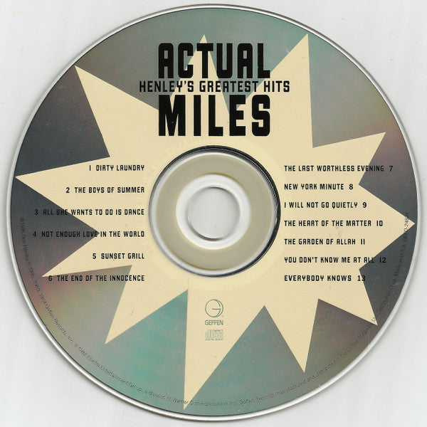 Don Henley : Actual Miles (Henley's Greatest Hits) (CD, Comp, Club, RE, Com)