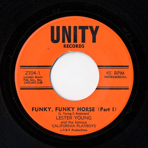 Lester Young (5) And The California Playboys : Funky, Funky Horse (7")