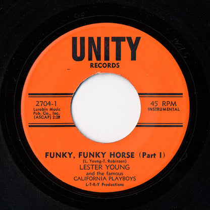 Lester Young (5) And The California Playboys : Funky, Funky Horse (7")