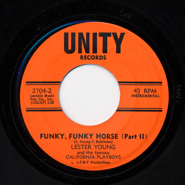 Lester Young (5) And The California Playboys : Funky, Funky Horse (7")