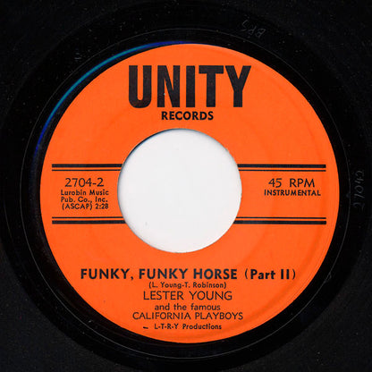 Lester Young (5) And The California Playboys : Funky, Funky Horse (7")