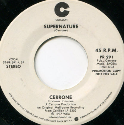 Cerrone : Supernature (7", Single, Promo)