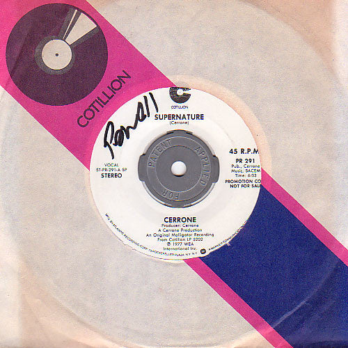Cerrone : Supernature (7", Single, Promo)
