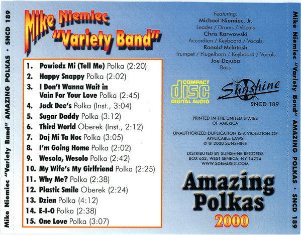 Mike Niemiec's Variety Band : Amazing Polkas (CD, Album)