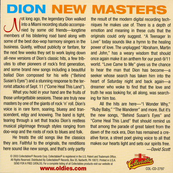 Dion (3) : New Masters (CD, Album)