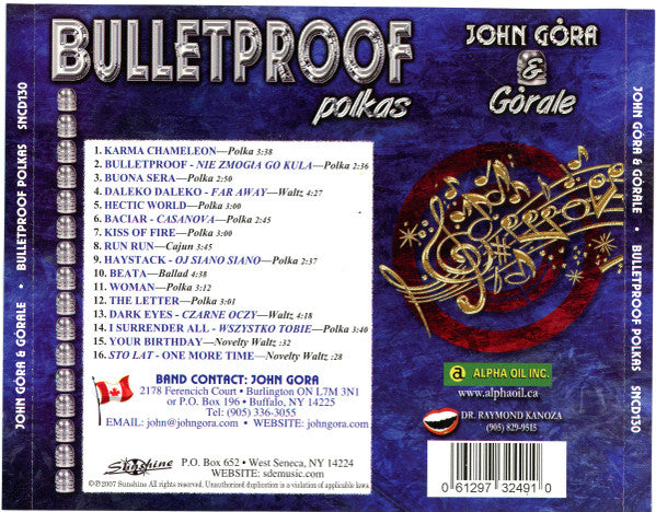 John Gora & Gorale : Bulletproof Polkas (CD, Album)