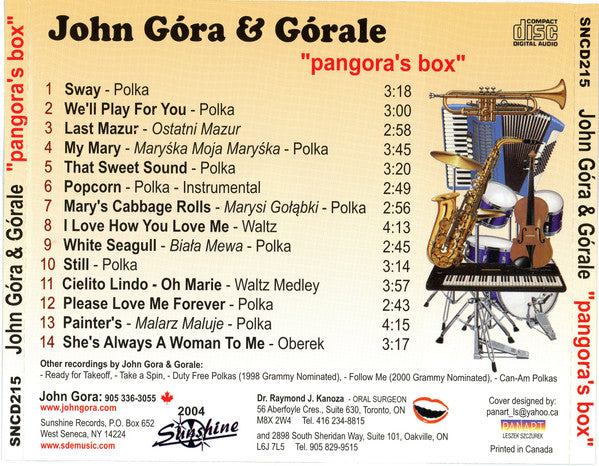 John Gora & Gorale : Pangora's Box (CD, Album)