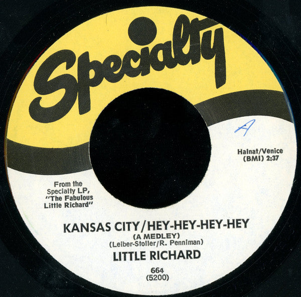 Little Richard : Kansas City / Hey-Hey-Hey-Hey (A Medley) (7", Single, RE)