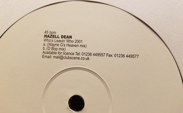 Hazell Dean : Who's Leavin' Who 2001 (12", Single)