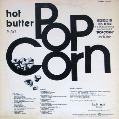 Hot Butter : Popcorn (LP, Album, RE)