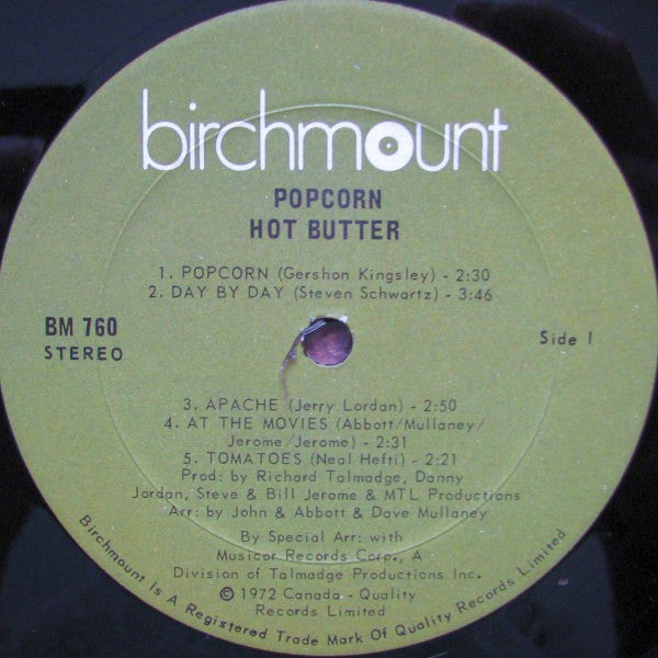 Hot Butter : Popcorn (LP, Album, RE)