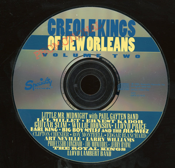 Various : Creole Kings Of New Orleans Volume Two (CD, Comp, Promo)