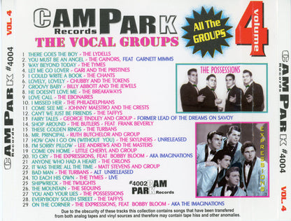 Various : CamPark Records Vol. 4 - The Vocal Groups (CD, Comp)