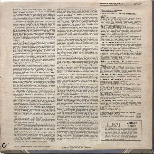Charlie Barnet And His Orchestra : Charlie Barnet, Vol. II (LP, Comp, Mono)