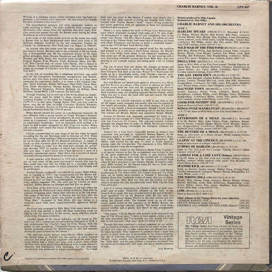 Charlie Barnet And His Orchestra : Charlie Barnet, Vol. II (LP, Comp, Mono)