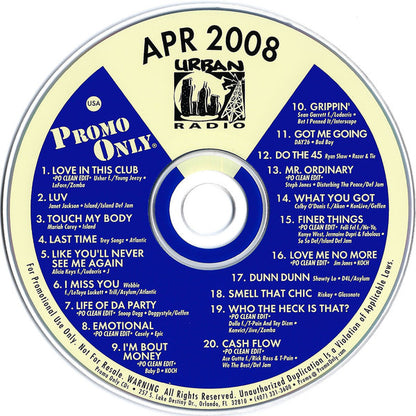 Various : Promo Only Urban Radio: April 2008 (CD, Comp, Promo)