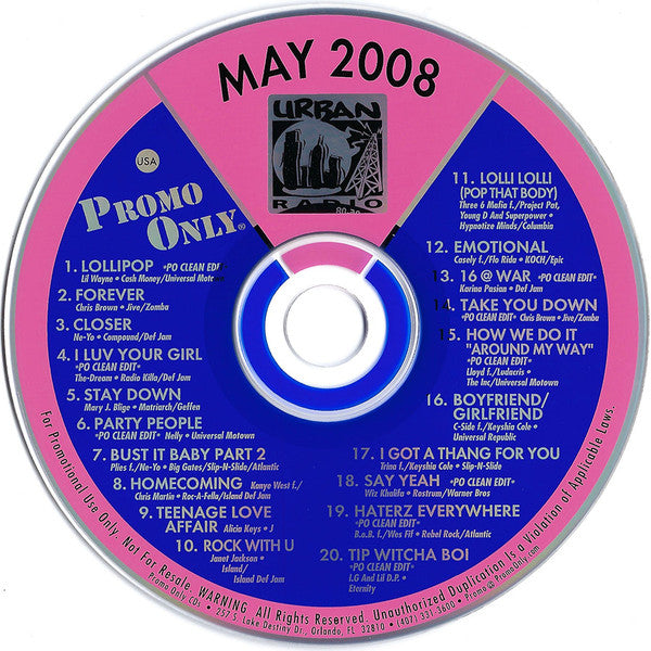 Various : Promo Only Urban Radio: May 2008 (CD, Comp, Promo)