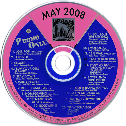 Various : Promo Only Urban Radio: May 2008 (CD, Comp, Promo)