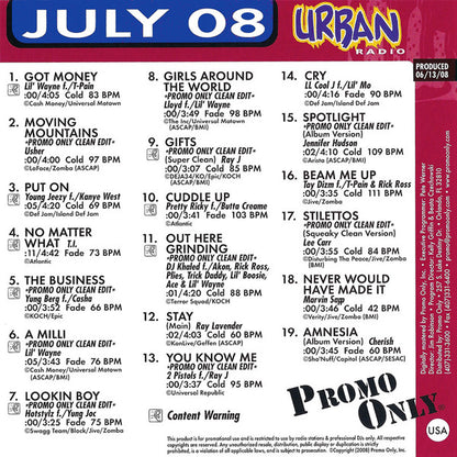 Various : Promo Only Urban Radio (July 2008) (CD, Comp, Promo)
